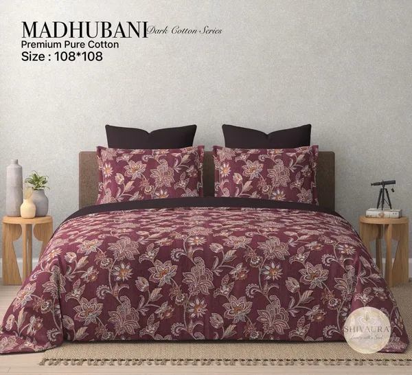 Madhubani_Cotton_Floral_Print_King_Size_Bedsheet_Set