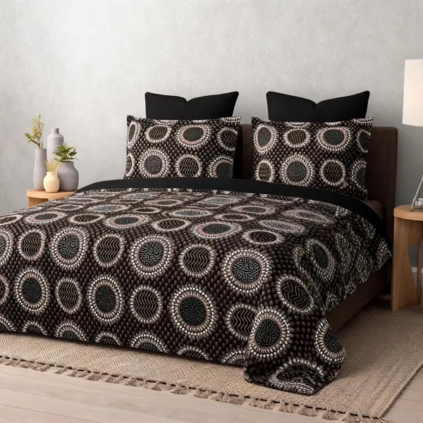 Cotton_Contemporary_Circular_Print_King_Size_Bedsheet_Set