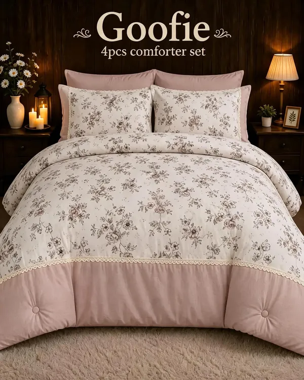 Khadi_Cotton_Floral_Print_Multicolour_King_Size_Comforter_Set