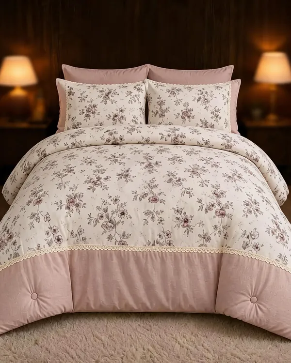 Khadi_Cotton_Floral_Print_Multicolour_King_Size_Comforter_Set