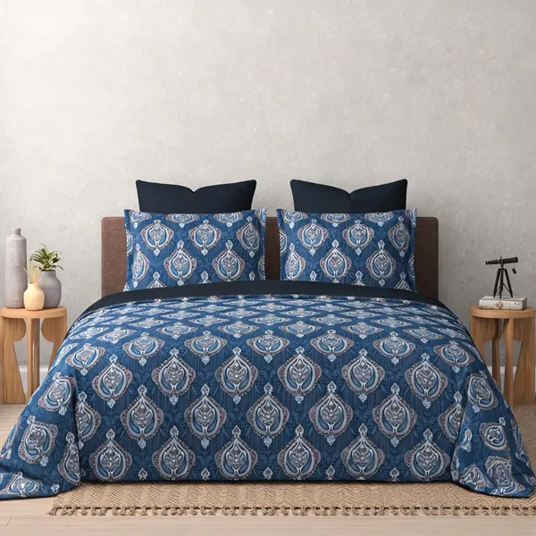 Cotton_Traditional_Dark_Paisley_Print_King_Size_Bedsheet_Set