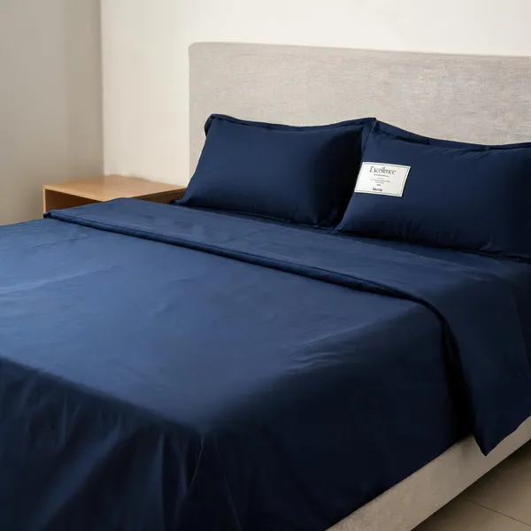 Cotton_Solid_Navy_Blue_King_Size_Bedsheet_Set