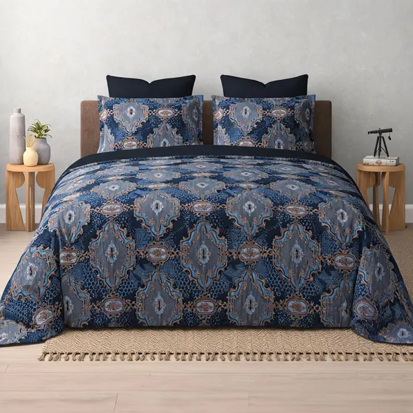 Cotton_Traditional_Blue_Print_King_Size_Bedsheet_Set