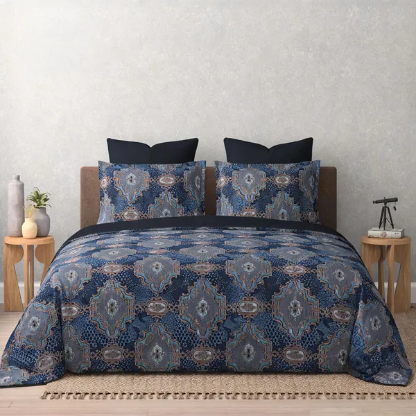 Cotton_Traditional_Blue_Print_King_Size_Bedsheet_Set