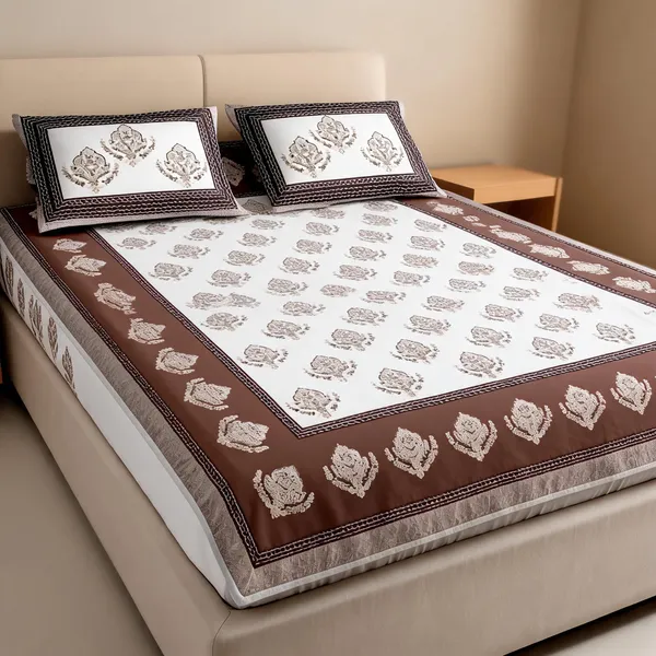 Cotton_Traditional_Handblock_Floral_Print_King_Size_Bedsheet_Set