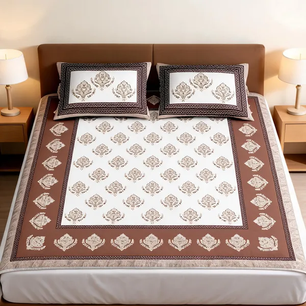 Cotton_Traditional_Handblock_Floral_Print_King_Size_Bedsheet_Set