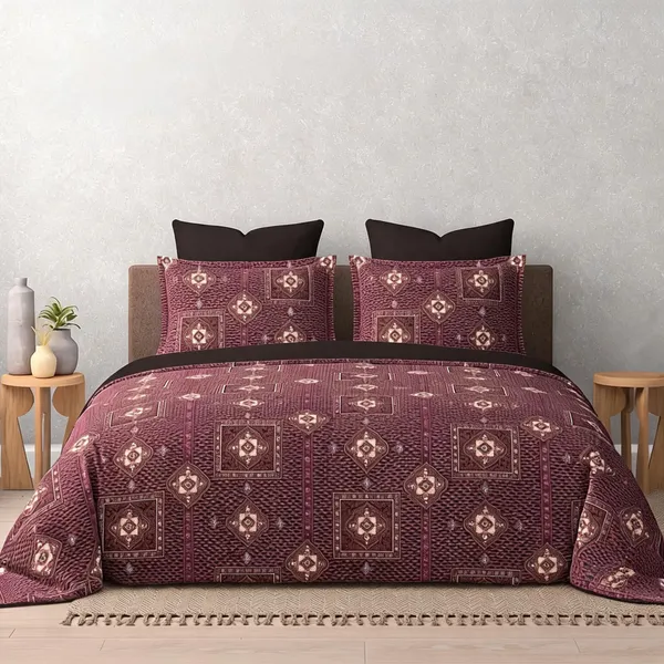 Cotton_Contemporary_Brown_Geometric_Print_King_Size_Bedsheet_Set