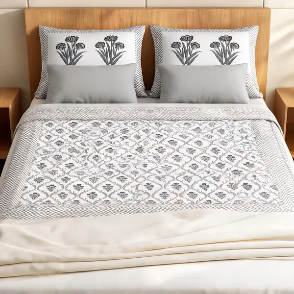 Cotton_Artisan_Hand_Block_Floral_Print_White_King_Size_Bedsheet_Set