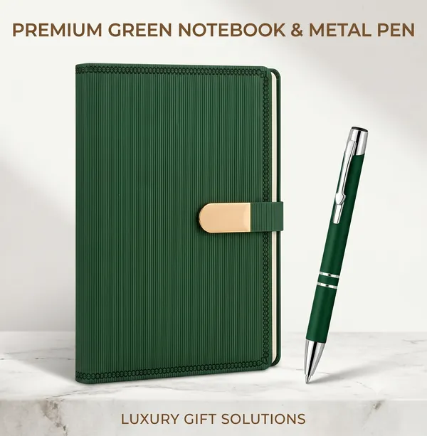Green_Notebook_And_Metal_Pen_Gift_Set