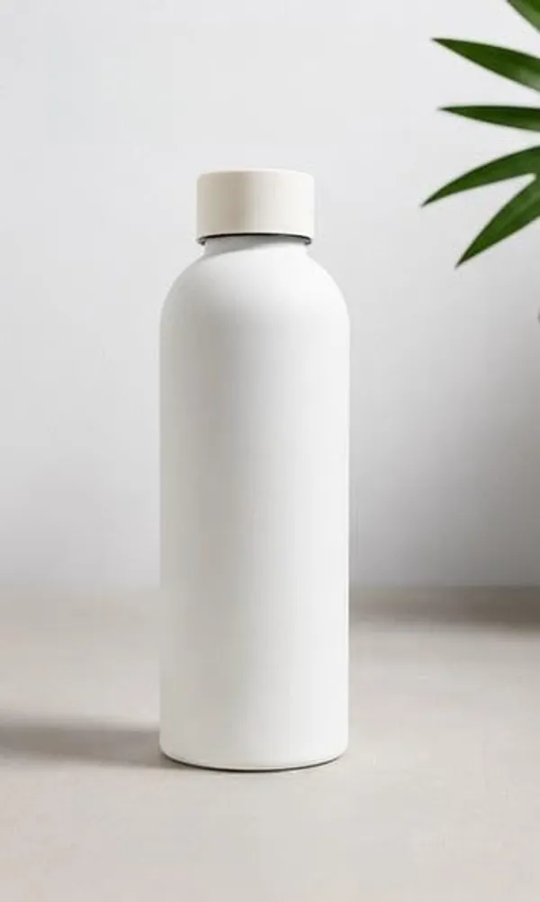 Stainless_Steel_White_Rubber_Coated_Screw_Cap_Water_Bottle