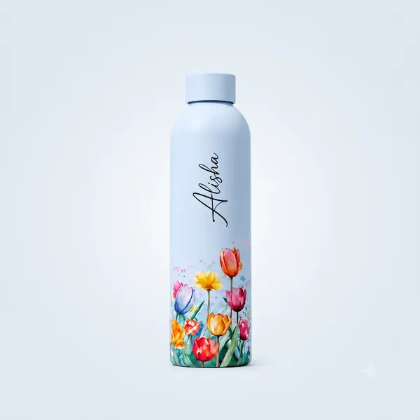 Floral_Print_Screw_Cap_Water_Bottle