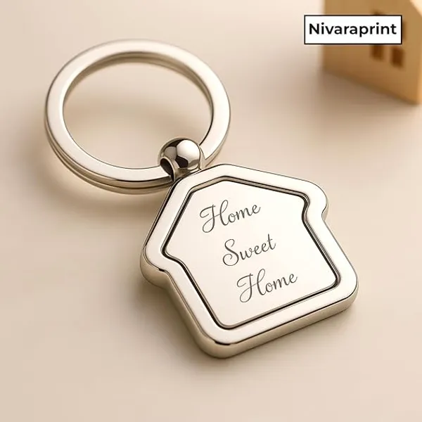 Silver_Stainless_Steel_Home_Shape_Keychain_Pack_of_1