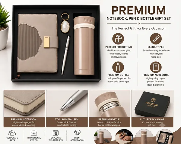 Beige_Notebook_Pen_Bottle_And_Keychain_Gift_Set
