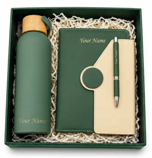 Green_Notebook_Pen_Bottle_Gift_Set