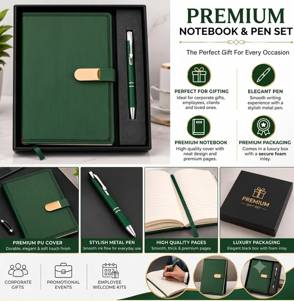 Green_Notebook_And_Metal_Pen_Gift_Set
