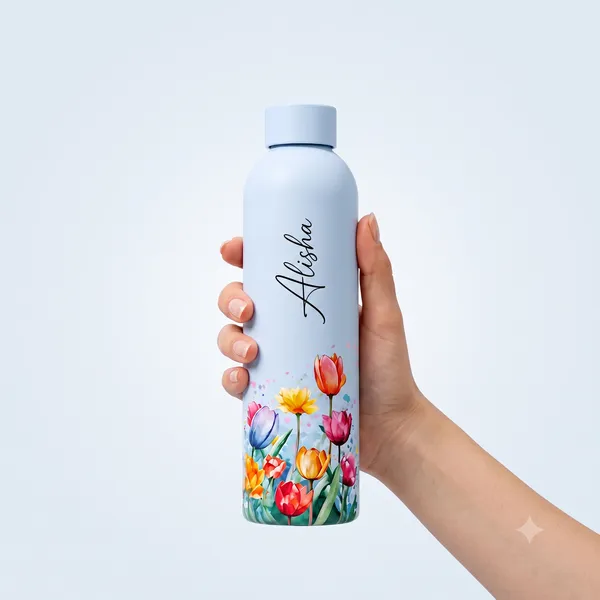 Floral_Print_Screw_Cap_Water_Bottle
