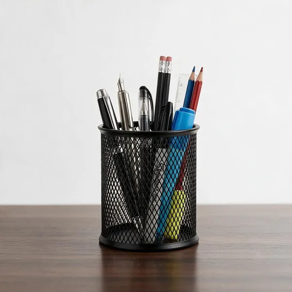 Metal_Mesh_Black_Desk_Pen_Holder_Organiser