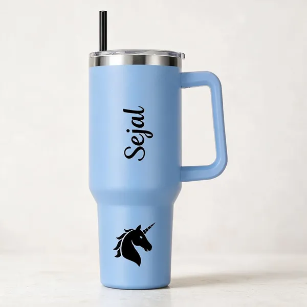 Stainless_Steel_Blue_Unicorn_Print_Personalised_Tumbler_Mug
