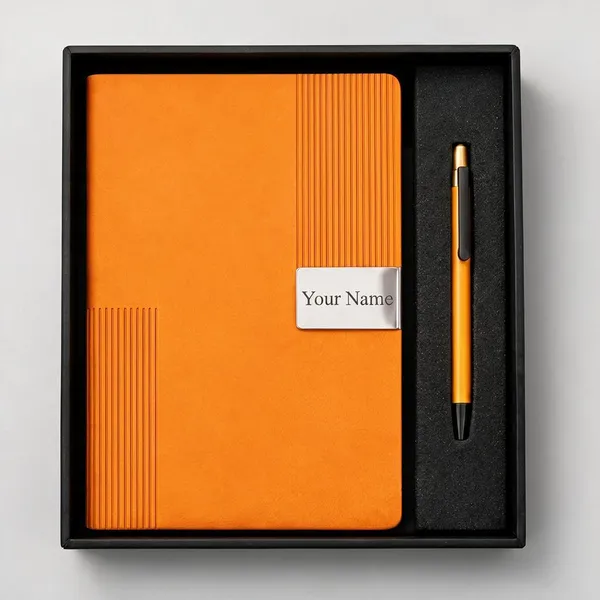 Orange_Pu_Leather_Notebook_Metal_Pen_Gift_Set