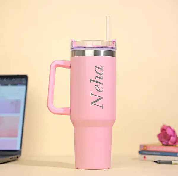 Stainless_Steel_Travel_Tumbler_With_Stainless_Steel_Straw_With_Your_Name_Customise_Pink_Colour_Pack_Of_1