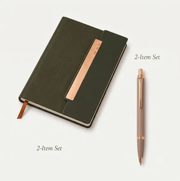 Black_Personalized_Notebook_And_Pen_Gift_Set_Brown_Theme