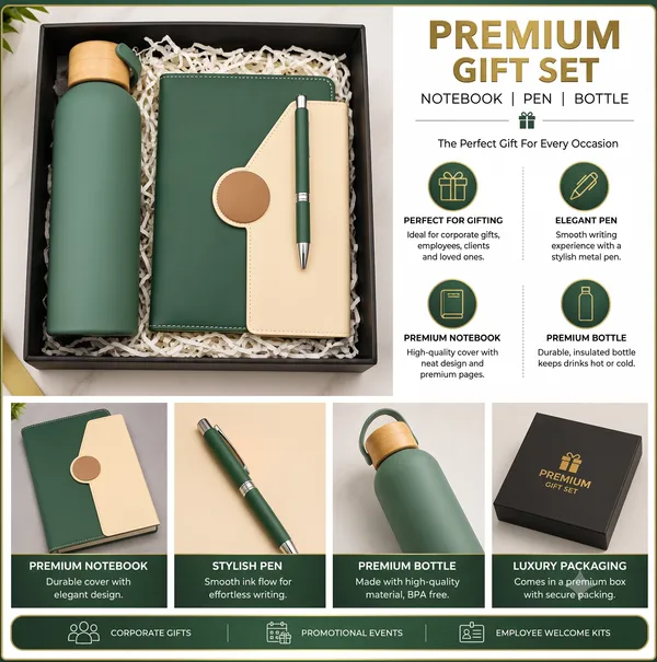 Green_Notebook_Pen_Bottle_Gift_Set