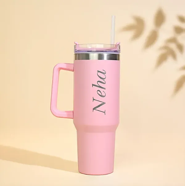 Stainless_Steel_Travel_Tumbler_With_Stainless_Steel_Straw_With_Your_Name_Customise_Pink_Colour_Pack_Of_1
