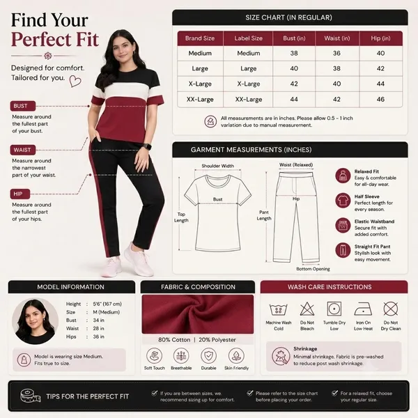 Women's_Co-Ord_Set_|_Half_Sleeve_Round_Neck_T-Shirt_with_Matching_Track_Pants_|_Stylish_Casual_Lounge_Wear,_Travel_Wear,_Gym_Wear_&_Daily_Wear_Outfit_for_Women