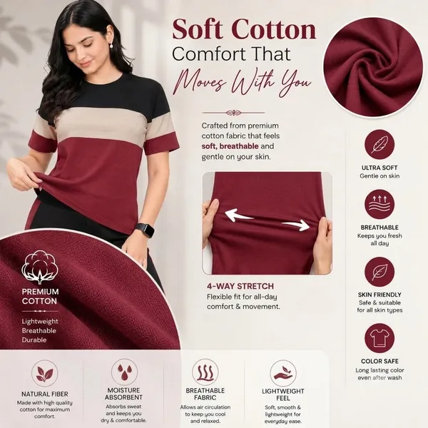 Women's_Co-Ord_Set_|_Half_Sleeve_Round_Neck_T-Shirt_with_Matching_Track_Pants_|_Stylish_Casual_Lounge_Wear,_Travel_Wear,_Gym_Wear_&_Daily_Wear_Outfit_for_Women