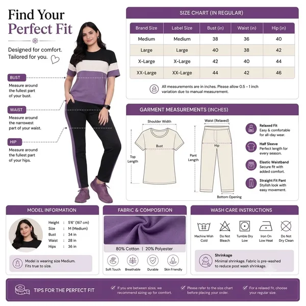 Women's_Co-Ord_Set_|_Half_Sleeve_Round_Neck_T-Shirt_with_Matching_Track_Pants_|_Stylish_Casual_Lounge_Wear,_Travel_Wear,_Gym_Wear_&_Daily_Wear_Outfit_for_Women
