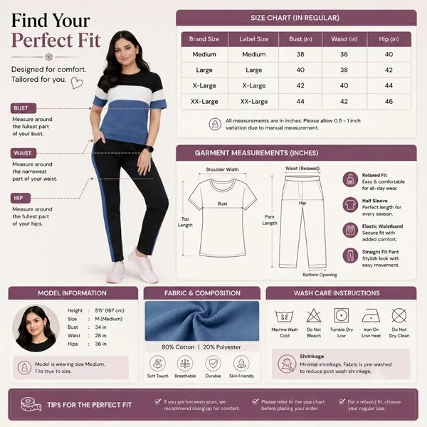 Women's_Co-Ord_Set_|_Half_Sleeve_Round_Neck_T-Shirt_with_Matching_Track_Pants_|_Stylish_Casual_Lounge_Wear,_Travel_Wear,_Gym_Wear_&_Daily_Wear_Outfit_for_Women