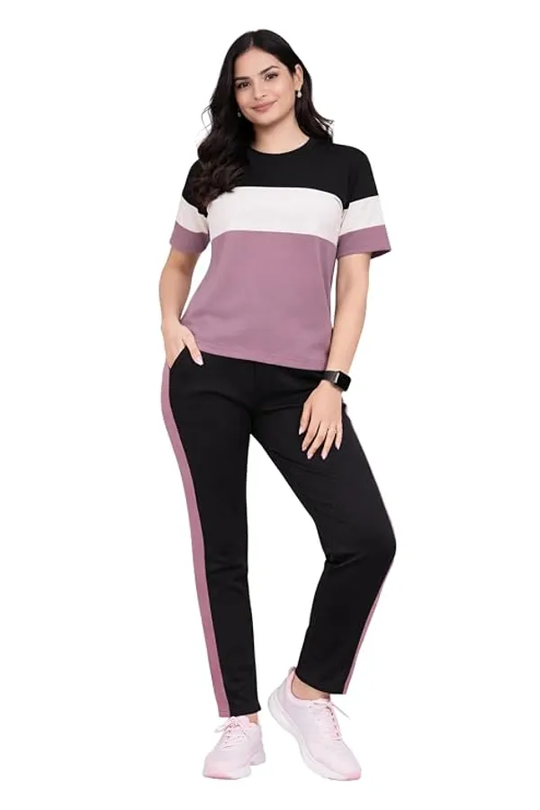 Women's_Co-Ord_Set_|_Half_Sleeve_Round_Neck_T-Shirt_with_Matching_Track_Pants_|_Stylish_Casual_Lounge_Wear,_Travel_Wear,_Gym_Wear_&_Daily_Wear_Outfit_for_Women
