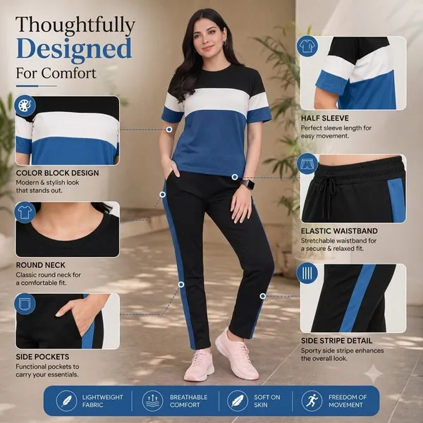 Women's_Co-Ord_Set_|_Half_Sleeve_Round_Neck_T-Shirt_with_Matching_Track_Pants_|_Stylish_Casual_Lounge_Wear,_Travel_Wear,_Gym_Wear_&_Daily_Wear_Outfit_for_Women