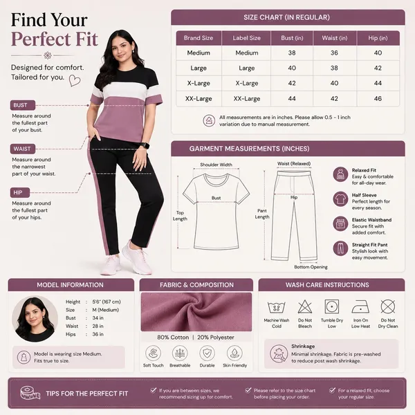Women's_Co-Ord_Set_|_Half_Sleeve_Round_Neck_T-Shirt_with_Matching_Track_Pants_|_Stylish_Casual_Lounge_Wear,_Travel_Wear,_Gym_Wear_&_Daily_Wear_Outfit_for_Women