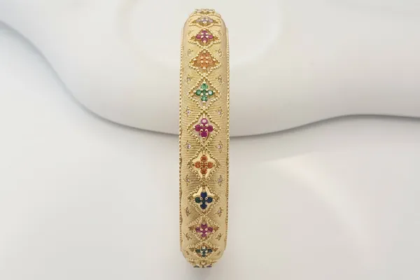 Multicolor_Textured_Gold_Bracelet_Default_Title