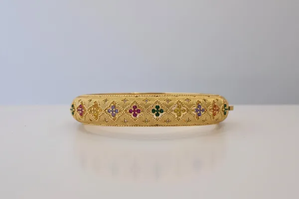 Multicolor_Textured_Gold_Bracelet_Default_Title