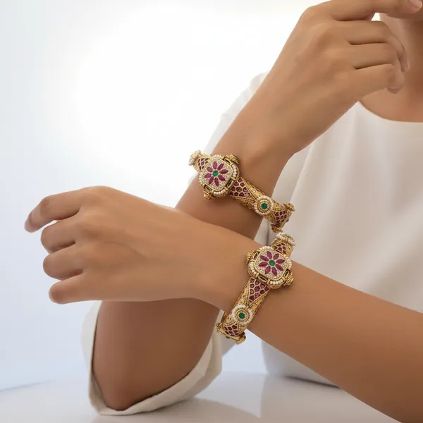 Floral_Kundan_Antique_Kadas