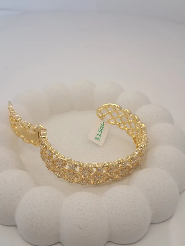 The_Elara_Gold_Cz_Lattice_Cuff_Bracelet_Default_Title