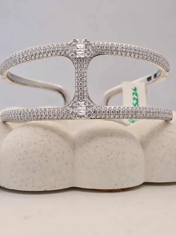 The_Celeste_Silver_Cz_Double_Line_Cuff_Bracelet_Default_Title