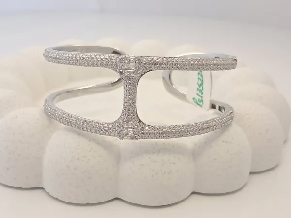 The_Celeste_Silver_Cz_Double_Line_Cuff_Bracelet_Default_Title