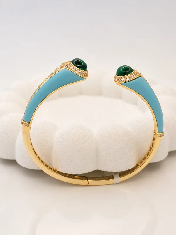 Turquoise_Enamel_Green_Stone_Cz_Open_Cuff_Default_Title