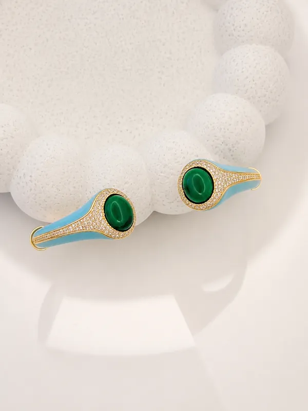 Turquoise_Enamel_Green_Stone_Cz_Open_Cuff_Default_Title