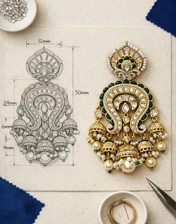 Maharani_Emerald_Kundan_Jhumka_Earrings_Default_Title