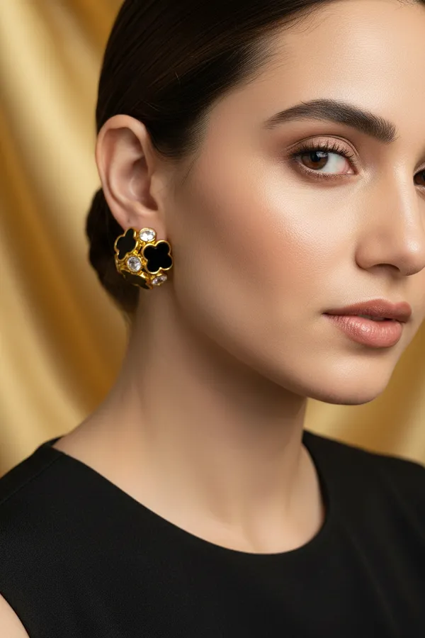 Noir_Clover_Statement_Stud_Earrings_Default_Title