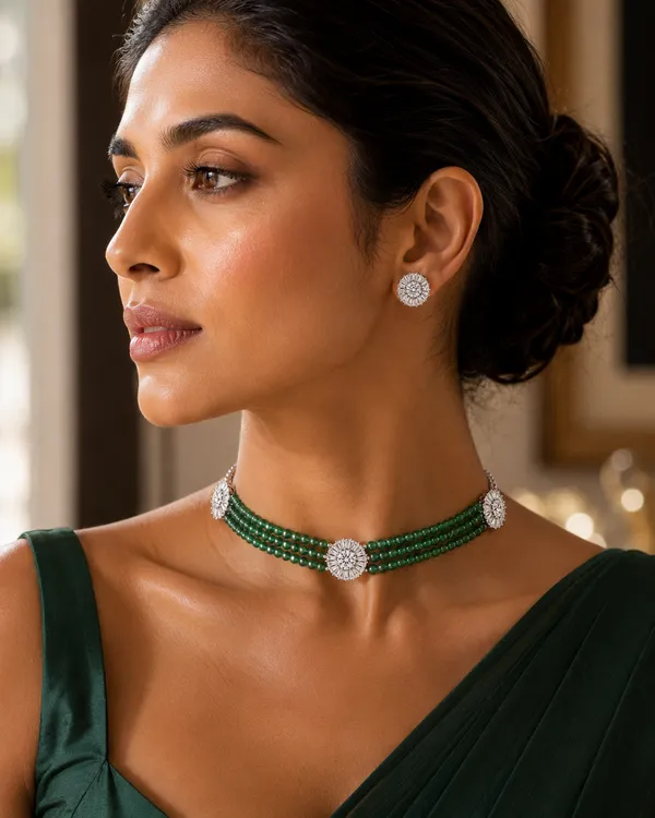 Emerald_Green_Beaded_Cz_Choker_Default_Title
