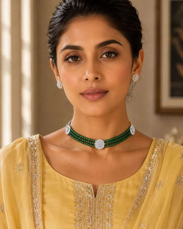Emerald_Green_Beaded_Cz_Choker_Default_Title