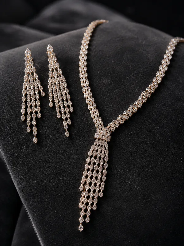 Celeste_Cz_Waterfall_Necklace_Set_Default_Title