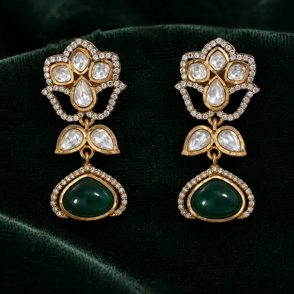Meher_Emerald_Kundan_Drop_Earrings_Default_Title