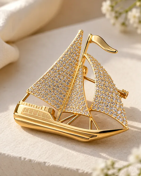 Golden_Voyage_Sailboat_Brooch_With_Cz_Stones_Default_Title
