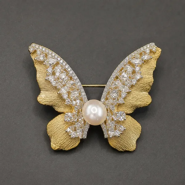 Golden_Pearl_Butterfly_Cz_Brooch_Default_Title